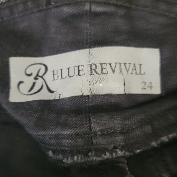 Blue Revival Striped Waist Tie Jean Size 24 - Picture 4 of 9